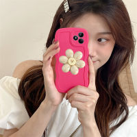 Phone Case เคส Realme C51 C53 NFC เคสดีไซน์ใหม่ลายคลื่นขนาดใหญ่ที่เรียบง่ายพร้อมที่ยึดกลีบสีขาวฝาครอบนุ่ม RealmeC53 2023 RealmeC51