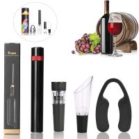 Air Pressure Wine Bottle Opener Set with Foil Cutter Wine Pourer and Vacuum Stopper Portable pocket Wine Opener for Wine Lovers Bar Wine Tools