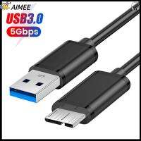 AIMEE แผ่นเคลือบทอง ฮาร์ดไดรฟ์ภายนอก ฮาร์ดไดรฟ์ดิสก์ สาย USB 3.0เป็น Micro B สายดาต้า ชาร์จได้อย่างรวดเร็ว ตัวผู้-ตัวผู้