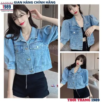 Áo sơ mi jean nữ có túi tay dài phối hình dễ thương Áo sơ mi bò nữ tay dài  Free size 4560kg OR26301  Shopee Việt Nam