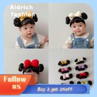 ALDRICH แฟชั่นโบว์เด็กสาวผมหมวกวิกผม Headwear เด็กแรกเกิดผ้าฝ้ายแฟชั่นน้ำหนักเบา Karet Rambut Bayi ทารก