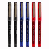 ปากกาปากกาเซ็นชื่อของเหลวแบบตรงขนาด0.5มม. 4/8/12สีดำสีน้ำเงินปากกาคุณภาพสูงปากกาลูกลื่นลูกกลิ้งหมึกสีแดงอุปกรณ์การเรียนเครื่องใช้สำนักงาน