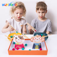 เกมให้อาหารเด็กไม้ของเล่นรถไฟการประสานมือและตาของเด็ก Fine Motor ให้ความรู้ปริศนาของเล่นแบบโต้ตอบสองคน