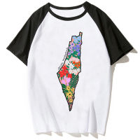 Palestine เสื้อยืดผู้หญิง Y2K ญี่ปุ่นเสื้อยืดฮาราจูกุสาว2000สตรีทแวร์เสื้อสไตล์อานิเมะ