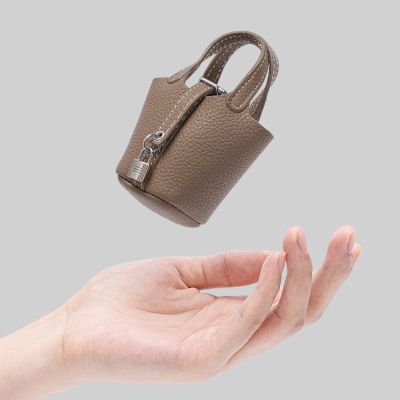 suitable for Hermes¯ Vegetable Basket Picotin Bag Pendant Decoration Female Exquisite Car Ornament Creative Headphone Bag Leather Accessories