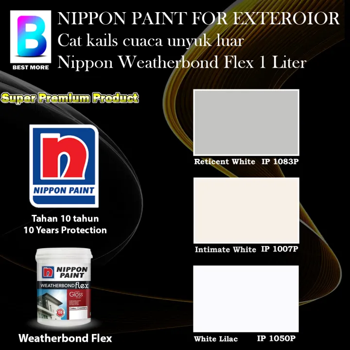 Nippon Paint Weatherbond Flex Exterior collection 1 Liter Reticent