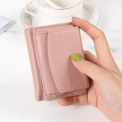 【JH】New Women Wallets Short Simple Tri-fold Purses Ladies Multi-card Bags Large-capacity Anti-theft Brush Purse Famale Mini Coin Bag