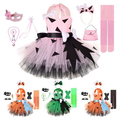 2-10 Years Girls Halloween Tutu Dress Baby Kids Birthday Party Forest Cartoon Cosplay Costume Child Christmas Fancy Tulle Dress