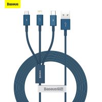 Baseus 3 in 1 USB Cable For iPhone 13 12 X 11 Pro Max Samsung S20 Xiaomi Mi 9 3.5A Micro USB Type C Fast Charging Charger Cable