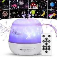 INSOUND Rotating Star Sky Projection Light Moon Lamp Music Box For Kids Baby Party