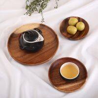 Wooden Plates Storage Trays for Tea Coffee Fruit Candy Dishes Saucer Dessert Dinner Bread