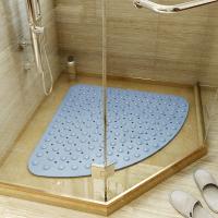 [COD] Hotel simple solid fan-shaped bathroom non-slip mat shower room massage home hydrophobic floor