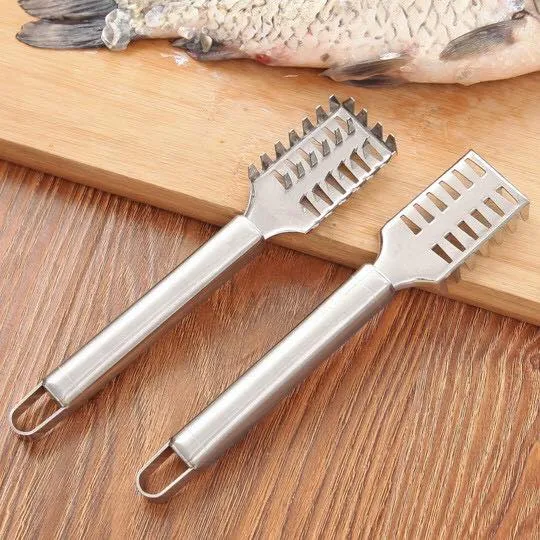 Fish Scale Remover Fish cleaner, Stainless Steel Handle Fish Scraping