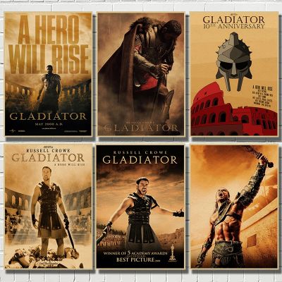 Gladiator Classic Movie Paper Poster Bar Room Dining room Wall Paintings