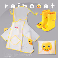 Childrens Rain Boots Raincoat Suit for Boys 1-2 Years Old 3 Kindergarten Baby Girl Poncho Non-Slip Transparent Kids Raincoat