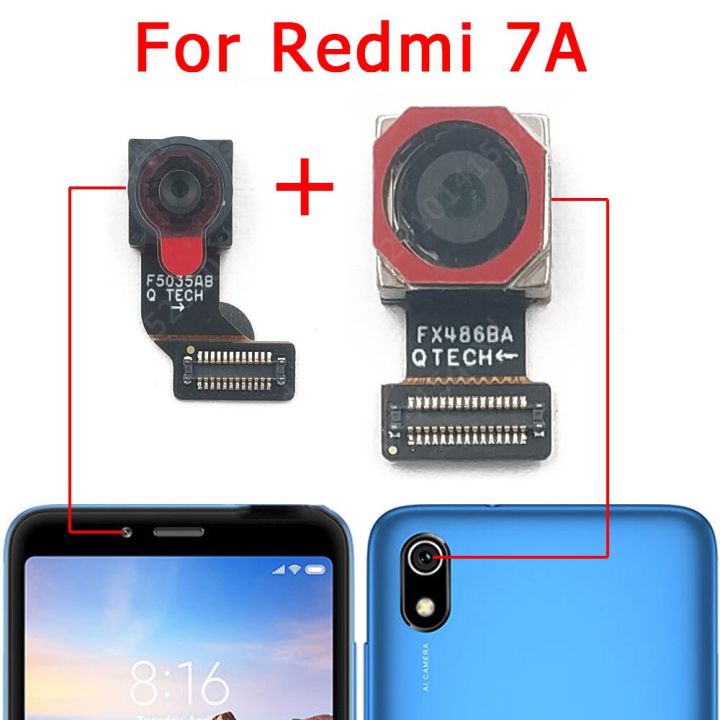 กล้องด้านหลังด้านหน้าและด้านหลังของแท้สำหรับ-redmi-7-7a-อะไหล่เปลี่ยนสายเคเบิลงอได้หลักหันหน้าไปทางด้านหน้าโมดูลกล้อง