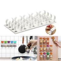 2/4 Layers Spice Rack Organizer Wall Cabinet Door Hanging Spice Jars Clip Hooks Set Storage Holder Gripper Kitchen Accessories