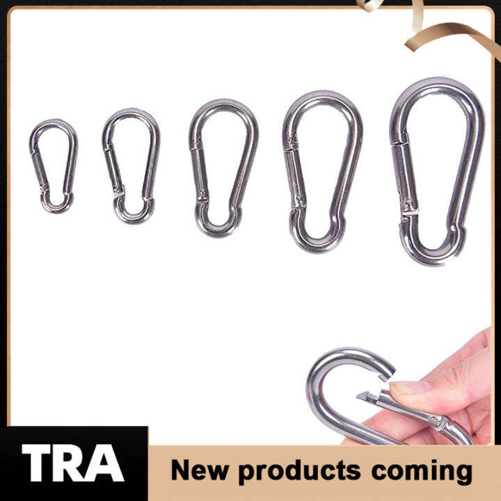 TRA 304สแตนเลสสปริง carabiner Snap Hook พวงกุญแจ Quick Link LOCK BUCKLE