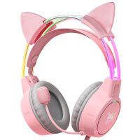 RGB Light Gamer ชุดหูฟัง Cat Ear Gaming หูฟังพร้อมไมโครโฟน HD ลดเสียงรบกวน Over-Ear Head Beam สำหรับ PC คอมพิวเตอร์แล็ปท็อป