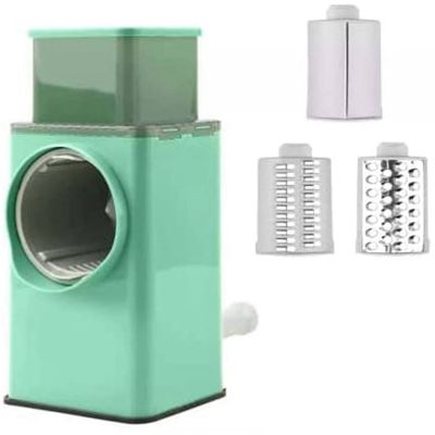 Multi Function Vegetable Cutter Upgraded Cheese Grater Shredder Kitchen Essentials with 3 Interchangeable Blades