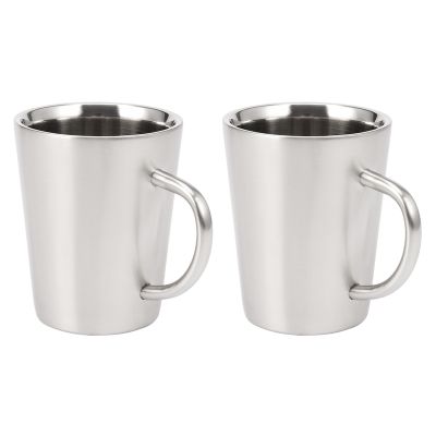 340 Ml Stainless Steel Copper Plated Coffee Cup Double Layers 304 High Temperature Resistance Milk Tea Mug