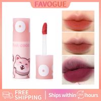 Favourogue 6สีเคลือบลิปเคลือบริมฝีปากกันน้ำไม่ติดถ้วยลิปสติกน่ารักหมีริมฝีปากแต่งหน้า