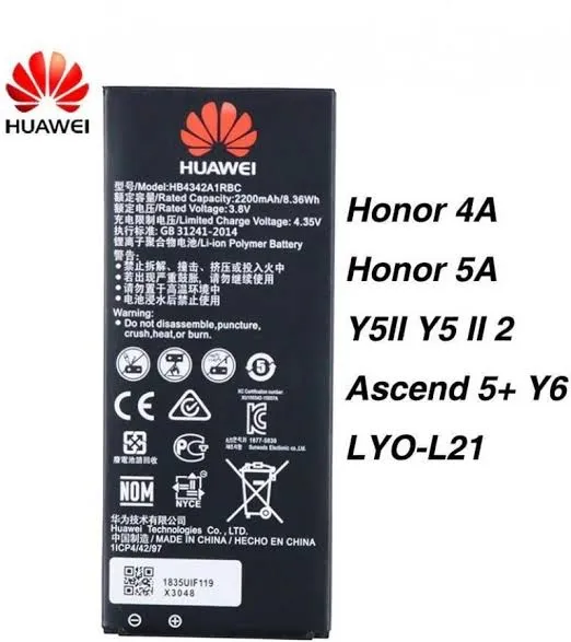 Specificiteit micro astronaut DX Huawei Honor 4A Honor 5A Y5ii LYO-L21 (HB4342A1RBC) Replacement Original  Battery | Lazada PH