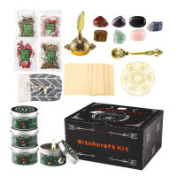 Witchcraft Starter Kit Witchcraft Supplies Box For Beginners 12 Colors Candles 12 Herbs 12 Healing Crystals For Witches Medita