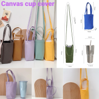 JesoMax 【New Arrival】Travel Outdoor Sport Water Bottle Cover With Strap Water Bottle Bag Canvas Cup Pouch Portable Accessories Mug Holder Handheld/Sloping Shoulder Cross Body Dual-Use Drink Storage Tote Bag กระเป๋า