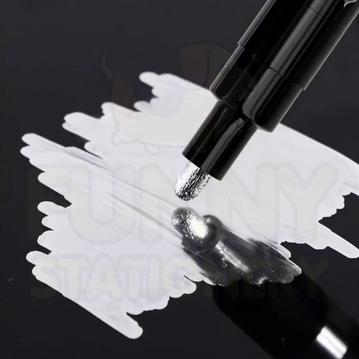 ปากกามาร์กเกอร์สีโครเมียมสีเงิน-ปากกาสำหรับงานโมเดล-ทำ-panel-line-บนชิ้นงานพลาสติกและทาสีโมเดลเพิ่มความสวยงามjp-703