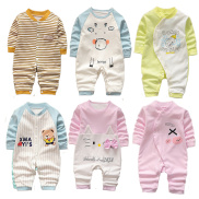 Bodysuit cotton liền quần dài tay bé trai bé gái áo liền quần, body suit,