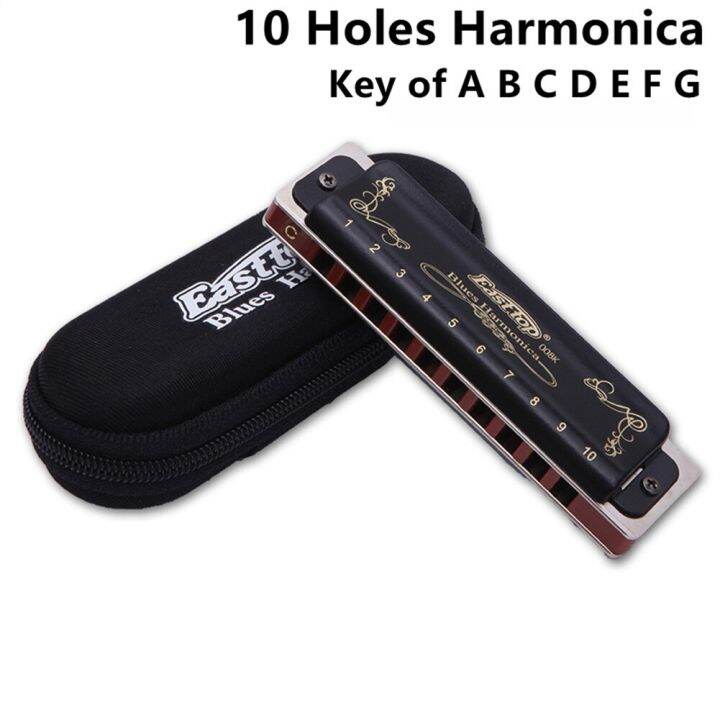 Easttop Harmonica 10 Holes Blues Mouth Organ Musical Instrument Key Of