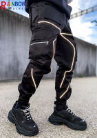 Rainbowtouches Men Outdoor Sports Pants Windbreak Multi Pocket Reflective Stripe Casual Cargo Sports Pants Superior Quality