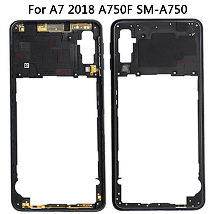 กรอบกลาง-a750สำหรับ-samsung-galaxy-a7-a750f-sm-a750แผงกรอบกลางด้านหลังแผงเคสพลาสติกที่อยู่อาศัยอะไหล่ทดแทนแผง