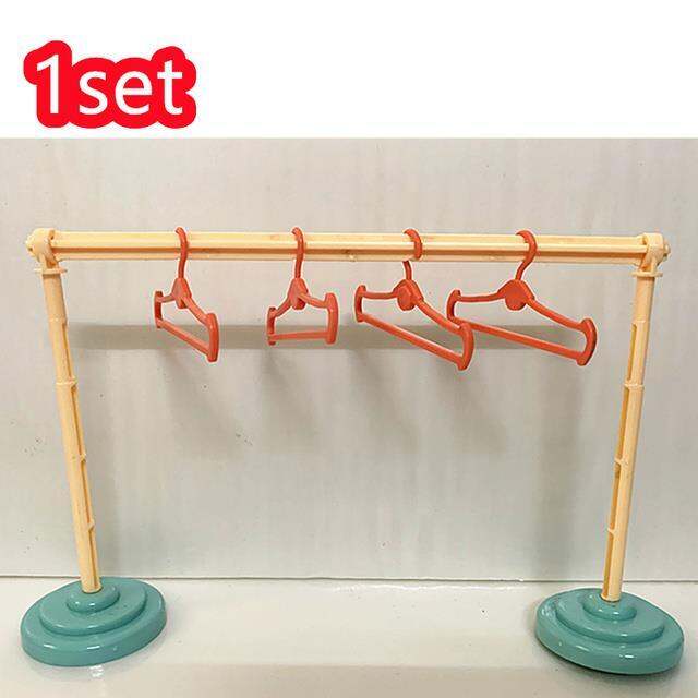 yf-1set-racks-wardrobe-drying-bedroom-accessories-hangers-organizer-for-dollhouse