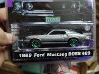 1: 64 1969ฟอร์ดมัสแตง BOSS 429สีเขียวเครื่องรุ่น D Iecast โลหะอัลลอยรุ่นรถของเล่นสำหรับของขวัญคอลเลกชัน