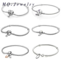 New 100 925 Original Silver Moments Leaves Snake Chain Bracelet With Lobster Heart Clasp Jewelry Party Gift For Women