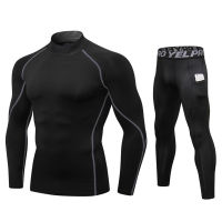 Fanceey High Collar Winter Thermal Underwear Men Long Johns Men Rashgard Shirt+pants Sets Warm Compression Underwear Thermo Men