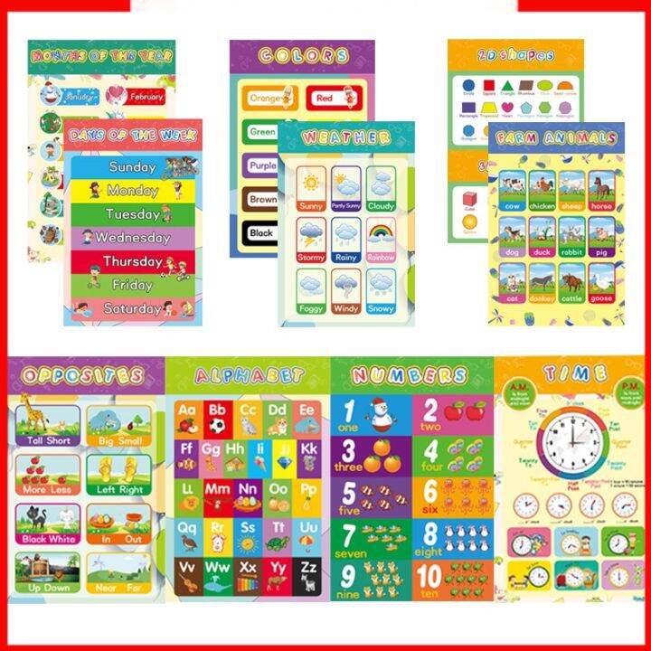 free shipping Educational Posters for Preschool Kids Classroom ...