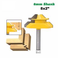 1PC 8mm Shank 45 องศาร่อง Tenon Knife Medium Lock Miter Router Bit 3/4－Stock Woodworking Carbide End