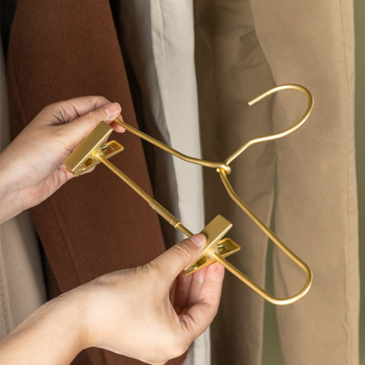 5pcs-pant-hangers-with-adjustable-clips-non-slip-trousers-hanger-metal-drying-rack-jean-skirt-storage-racks-wardrobe-organizer