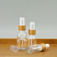 10 Pcs Clear Glass Spray Bottle With Bamboo Cap Empty Glass Fine Mist Travel Bottle Essential Oil Bottle For Cosmetic 5ml - 50ml