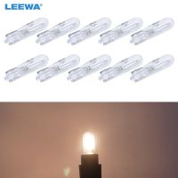 Leewa ลิ่ม T5รถยนต์สีขาวอบอุ่น10ชิ้น/กล่อง12V 1.2W หลอดไฟฮาโลเจนแผงหน้าปัดอุปกรณ์เปลี่ยนหลอดไฟฮาโลเจนภายนอก Ca2933หลอดไฟ