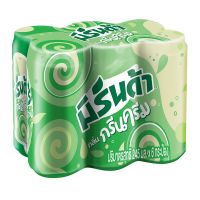 มิรินด้า สลิมแคน น้ำอัดลม กลิ่นกรีนครีม 245 มล. x 6 กระป๋อง Mirinda Slim Can Soft Drink Green Cream 245 ml x 6 Cans โปรโมชันราคาถูก เก็บเงินปลายทาง