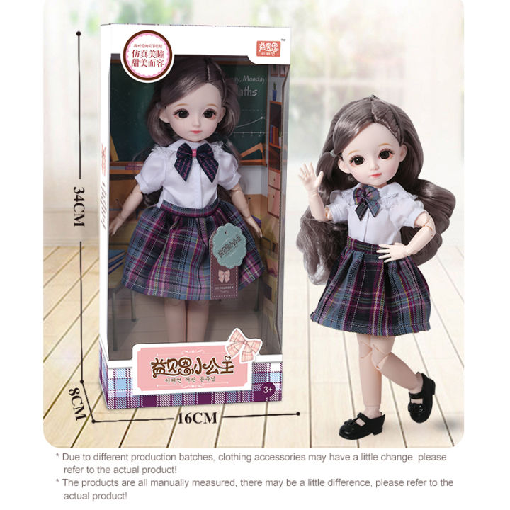 31cm-12-inch-bjd-doll-23-movable-joints-16-makeup-dress-up-3d-eyes-school-for-girls-birthday-fashion-diy-gift-new