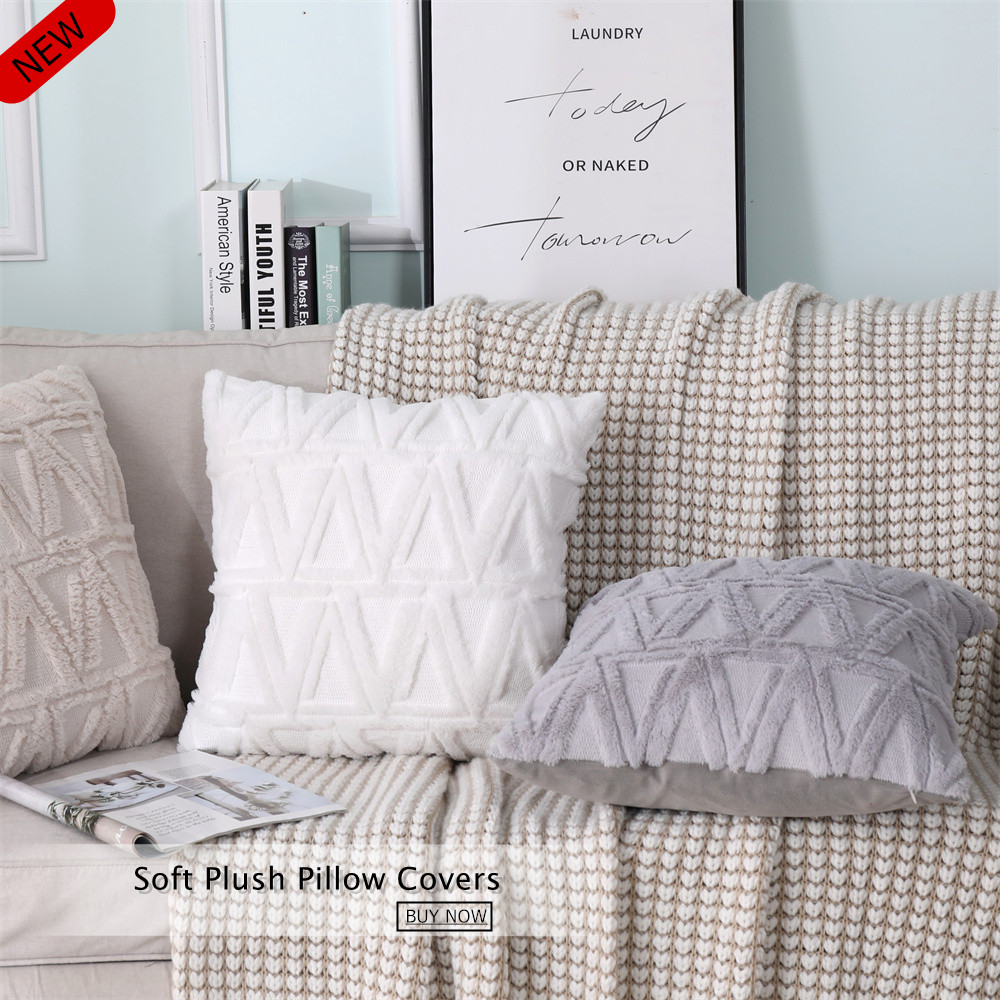 Luxury Soft Faux Fur Throw Pillow Case Square Throw Cushion Cover Home Decor