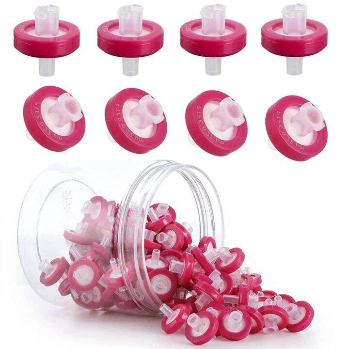 100 Pack Syringe Filter PTFE Hydrophobic 0.22Um Membrane 13Mm Pore Size Filtration NonSterile
