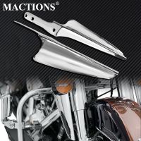 Motorcycle Chrome Fork Front Wind Baffle Windshield Deflector Trim For Harley Tou Road King Street Glide CVO 1995-2021 2022