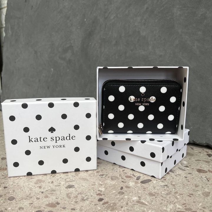 Ví Đựng Thẻ Card Kate Spade Cheers Boxed Small Zip Around Card Case K7238  Màu Black Multi 
