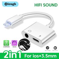 Elough 2 In 1 Audio Charging Adapter For iPhone 11 12 Jack Headset Lighting 3.5mm To Headphone Splitter Charging Earphone Cable